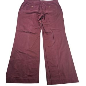 TOMMY HILFIGER Maroon Pleated Front Wide Leg Khaki Crop Ankle Pants Size 16 *